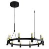 Nowoczesna lampa wisząca Almelo ring LED 49W 3000K nad stół czarna