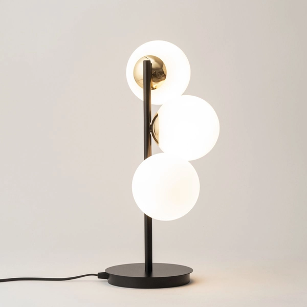 Lampka stołowa Piano 50364 Sigma kule balls kuliste białe czarne mosiądz