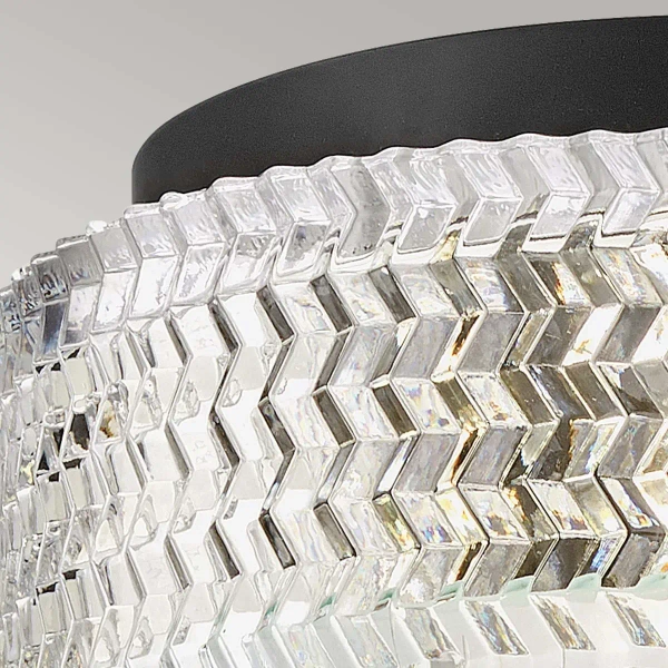 Glamour sufitowa lampa Elle HK-ELLE-F-S-BK kryształowa czarna