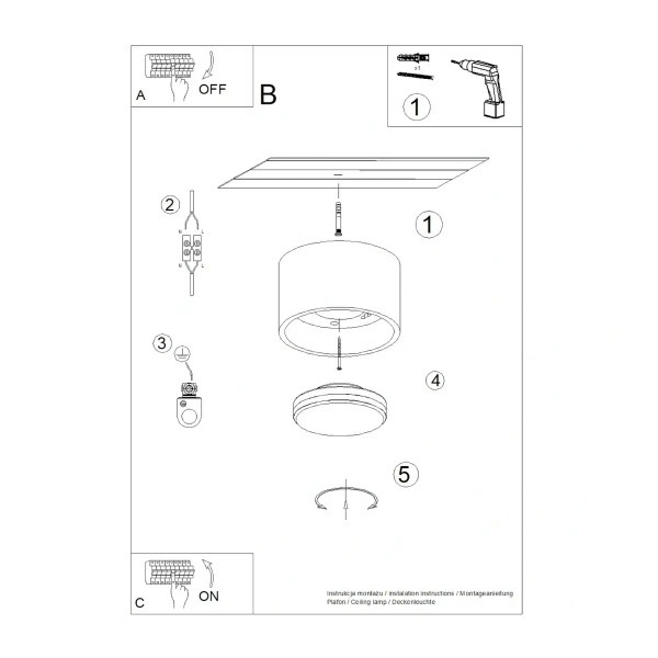 Lampa sufitowa downlight MODO brązowy SL.2482 1xGx53 tuba
