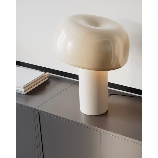 Lampka na komodę Lean on me 4024530-5504 grzyb do gabinetu beżowa