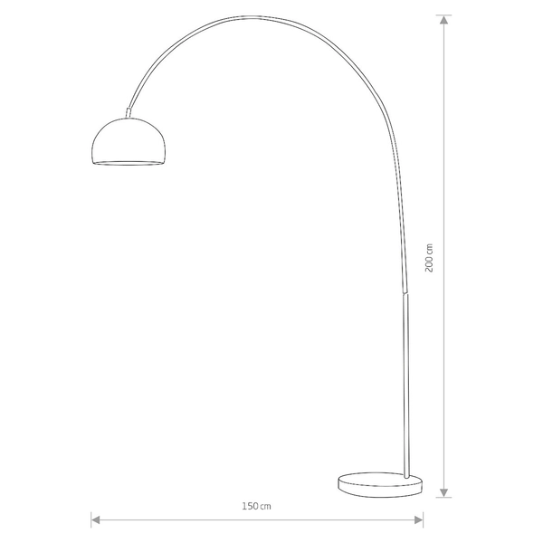 Srebrna lampa podłogowa Cosmo 3382 stojąca do sypialni designerska
