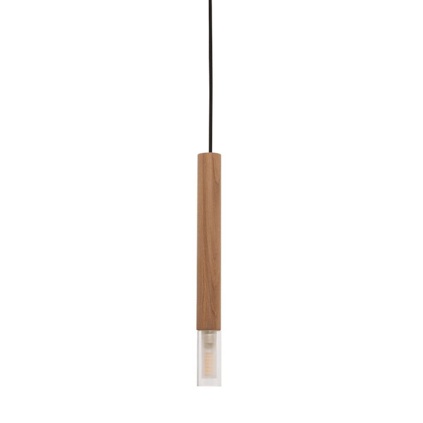 Drewniana lampa wisząca Madera ekologiczna tuba do holu