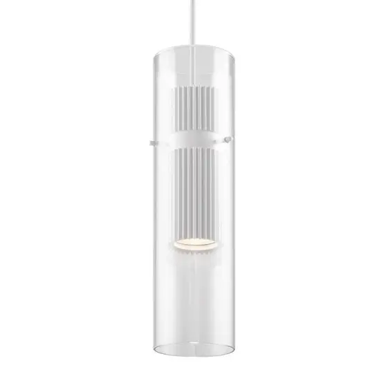 Szklana wisząca lampa tubka Dynamics MOD326PL-01W biała