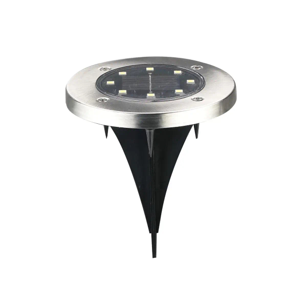 Gruntowa lampa solarna SOLLY 330246 LED 6000K okrągła IP44 srebrna