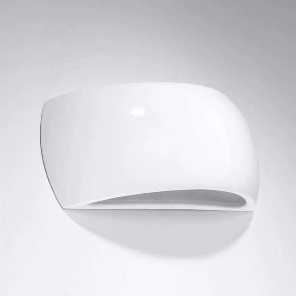 Ceramiczna lampa ścienna SL.1025 półokrągła do salonu biała