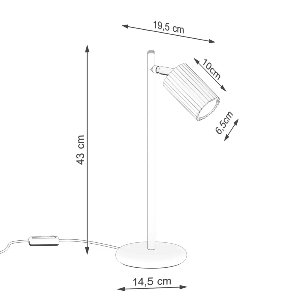 Biurkowa lampa z wtyczką KARBON SL.1586 regulowana tuba czarna