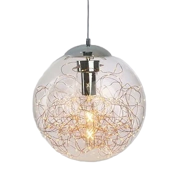 LAMPA wisząca GLAMOUR LA068/P_C LED 40W szklana OPRAWA dekoracyjny zwis glamour przezroczysty