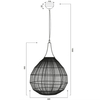 Pojedyncza lampa wisząca SORAYA 365440104 Trio łezka druciak czarny złoty
