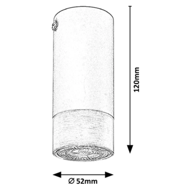 Sufitowa LAMPA tuba ZIRCON 5074 Rabalux metalowy downlight nowoczesny do kuchni czarny