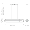 Lampa wisząca nad stół Demark QN-DEMARK-LP-BK LED 58W 3000K owalna czarny