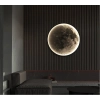 Okrągły kinkiet Księżyc ABIGALI-MOON LED 24W z pilotem plafon szary