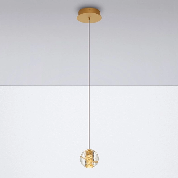 Lampa wisząca nad wyspę CUYO LE44210 LED 4W 3000K bańka złota przezroczysta