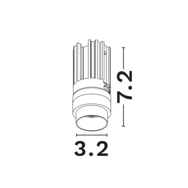 Sufitowa lampa podtynkowa DUE LE-52008 czarna LED 8W 3000K ze ściemniaczem