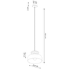 Wisząca lampa do salonu Marion SL.1351 półokrągła drewniana czarna