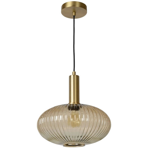 LAMPA wisząca MALOTO 45386/30/62 Lucide szklana OPRAWA loftowy zwis bursztynowy mosiądz