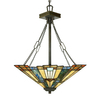 Wisząca lampa witrażowa Inglenook QZ-INGLENOOK-P-B Quoizel multikolor brązowy