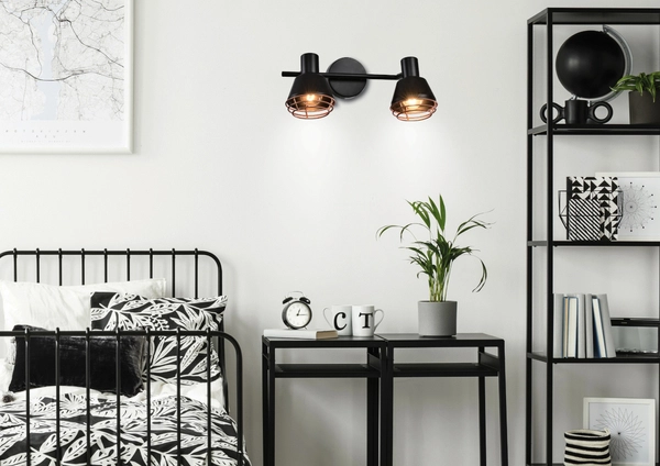 Regulowana LAMPA ścienna NERIA 92-81780 Candellux metalowa OPRAWA kinkiet reflektorki loftowe czarne miedziane