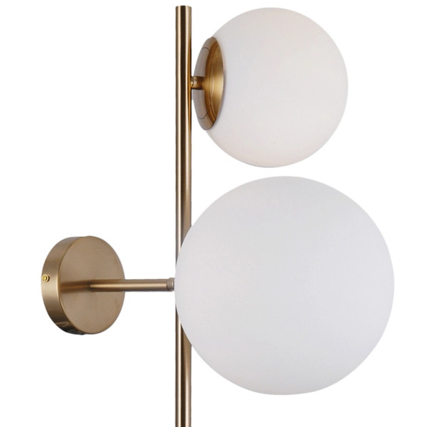 Loftowa LAMPA ścienna VAILANTE WL-31221-3-HBR Italux modernistyczna OPRAWA kinkiet szklane kule mosiądz