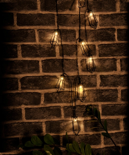 Industrialny łańcuch druciany do dekoracji 10 LED 2,1m ciepła