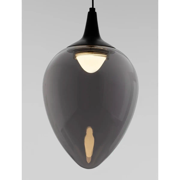 Szklana wisząca lampa VAZENDO LE45115 LED 6W 3000K czarny szary