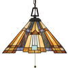 Żyrandol LAMPA wisząca QZ-INGLENOOK-P-A Elstead QUOIZEL metalowa OPRAWA klasyczny ZWIS na łańcuchu brązowy biały przezroczysty