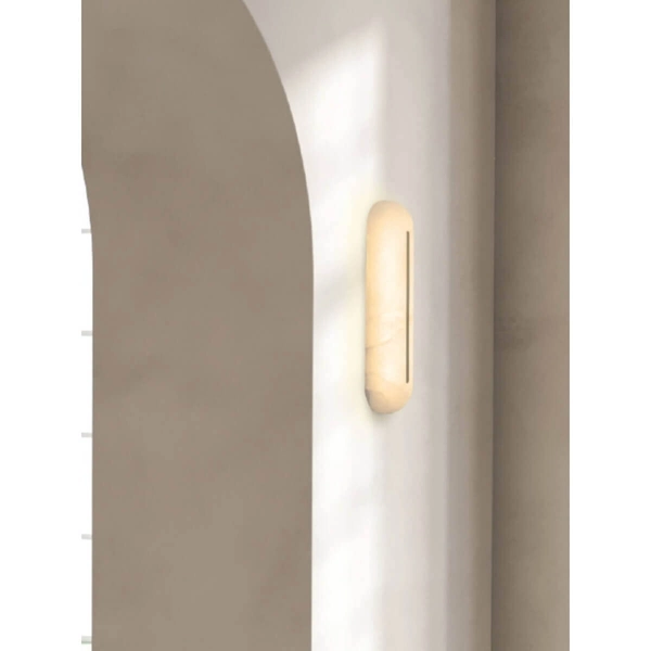 Ściemnialna lampa ścienna 2546 LED 14W 3000K alabaster mosiądz