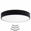 Przysufitowa lampa biurowa 137623620958 okrągła z czujnikiem ruchu czarna