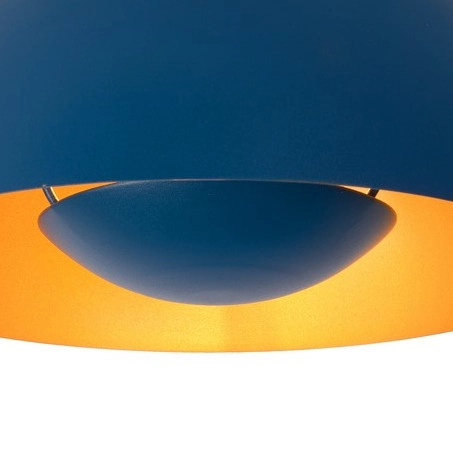 Loftowa LAMPA sufitowa SIEMON 45196/01/35 Lucide metalowa OPRAWA plafoniera kopuła niebieska