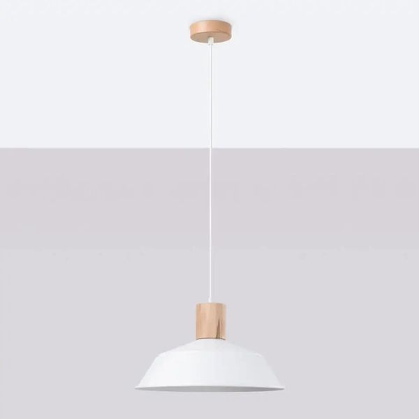 Lampa zwisająca kuchenna Fano SL.1321 Sollux kopuła metalowa biała