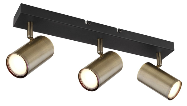 Nasufitowa lampa Robby 57911-3M z regulacją czarna mosiądz