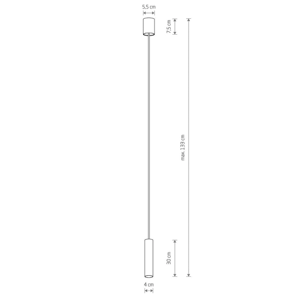 Zwis lampa sopel podłużna Fourty 10902 Nowodvorski stick jedwabisty szary