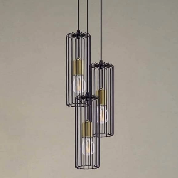 Lampa wisząca Gabia K-4937 na okrągłej podsufitce czarna złota