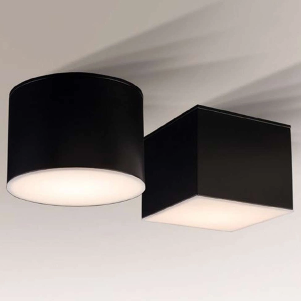 Natynkowa LAMPA sufitowa SUWA 8052 Shilo metalowa OPRAWA do łazienki IP44 czarna