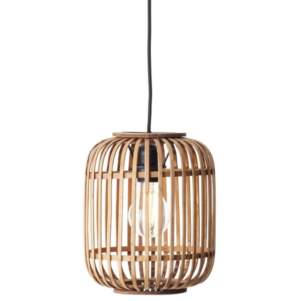 Zwisowa lampa boho Woodrow 93777/20 klatka bambusowa brąz