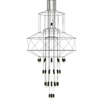 Lampa wisząca Linea XT100-43P-XL Step industrialna geometryczna tuba czarna