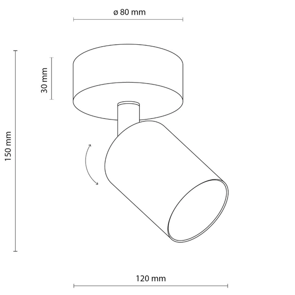 Sufitowa lampa Top 5739 reflektorek regulowana tubka czarna
