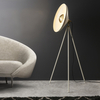 Podłogowa lampa na trójnogu L&-196563 Light& okrągła biała mosiądz