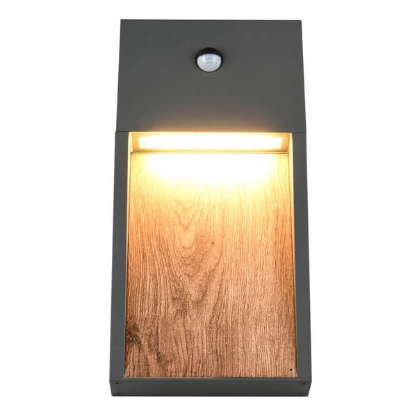 Lampa ścienna Salmon 246969135 LED 13W 3000K IP44 z czujnikiem drewniana