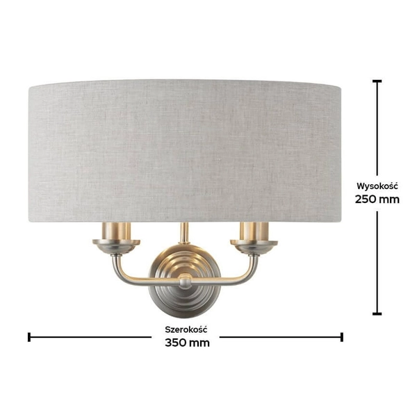 Lampa ścienna abażurowa Highclere 94403 Endon beżowy chrom