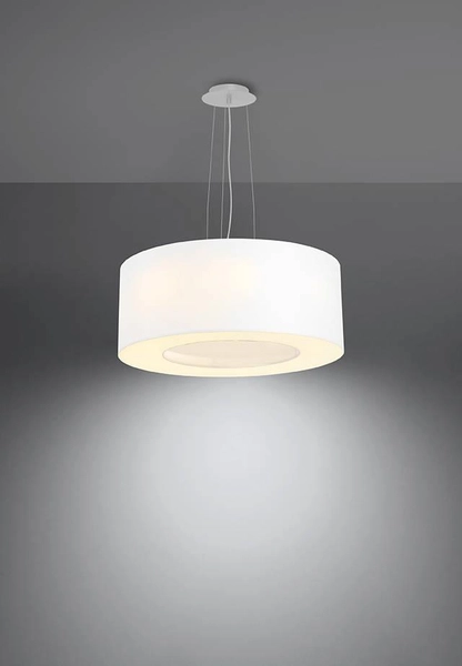 LAMPA wisząca SL.0747 abażurowa OPRAWA zwis okrągły biały
