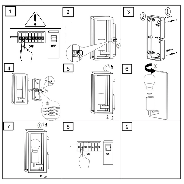 Antracytowa klatka ścienna KORIEL DL142201860 zewnętrzna lampa loft