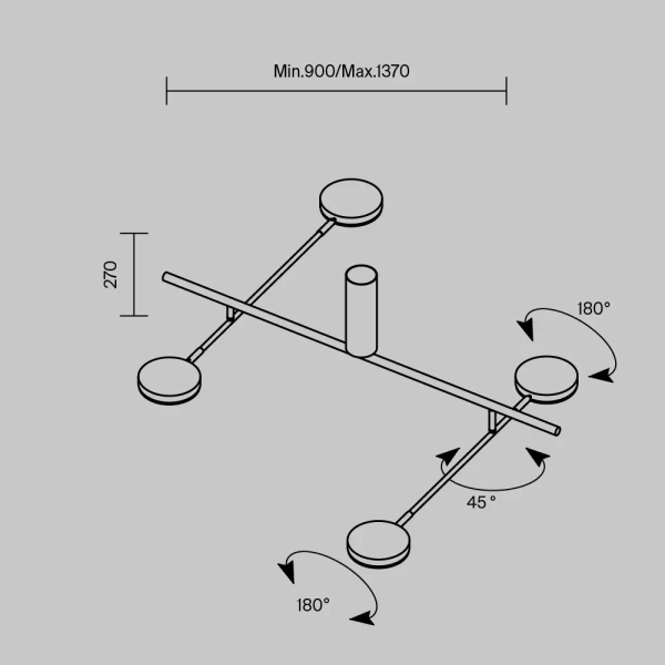 Regulowana sufitowa lampa Fad MOD070CL-L30B3K LED 26W 3000K czarna