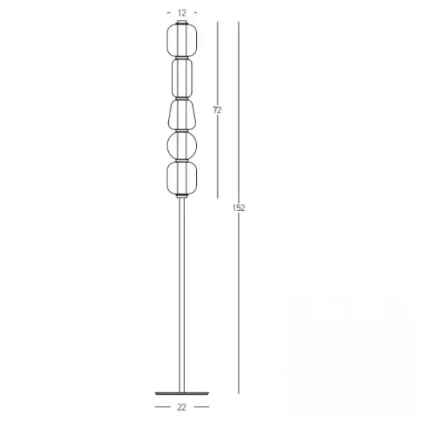 Podłogowa ledowa lampa 23063 LED 17W 3000K szklane kule złoty