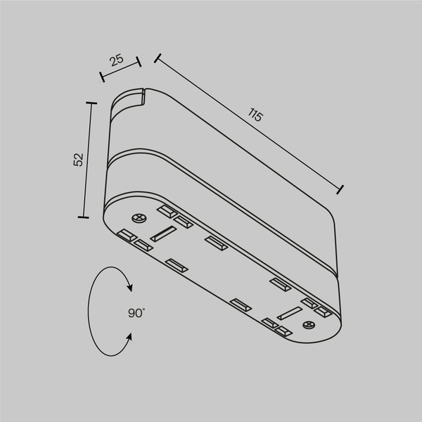 Regulowany adapter do magnetycznych szynoprzewodów Radity TRA084FC-11SW biały