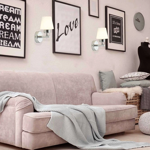 LAMPA ścienna LEE ML6383 Milagro szklana OPRAWA kinkiet chrom biały