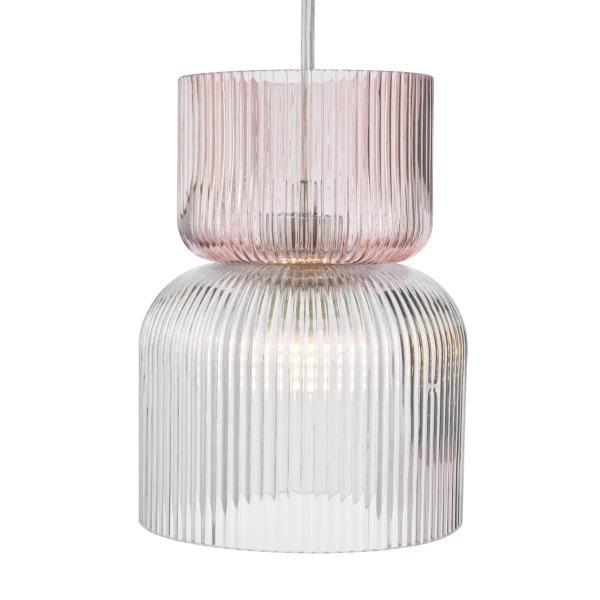 Szklana lampa wisząca Auberta AUB0303 do jadalni potrójna chrom