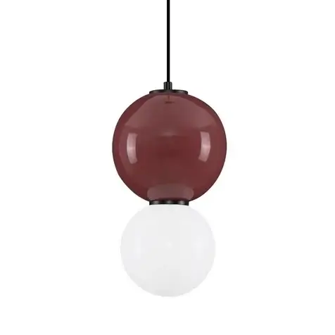 Szklana lampa wisząca JORELIA LE45251 LED 6W 3000K kulista czerwona biała