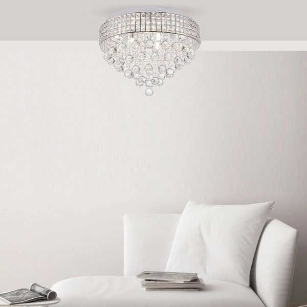 Sufitowa lampa z kryształkami CAPRI 19027-M glamour srebrny przezroczysty