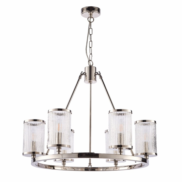 Lampa wisząca Easton 74128 Endon szklane tuby okrągłe nikiel